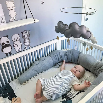Cartoon Baby Crib Bumper Pillow – Soft Cotton, 185cm | Nursery Decor