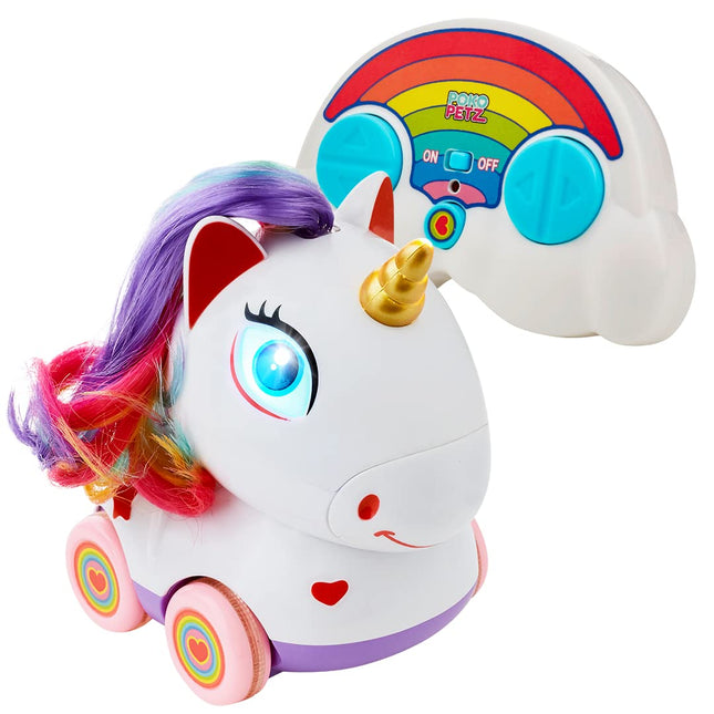 Flybar Poko Petz Remote Control Unicorn Car – Light-Up RC Toy for Girls 3+