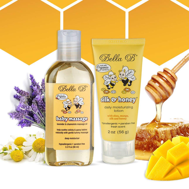 Bella B Organic Baby Massage Oil & Lotion Bundle