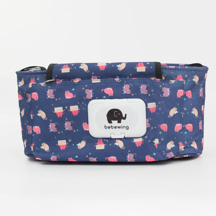 Large Capacity Baby Stroller Storage Bag – Waterproof Nylon with 5 Pockets