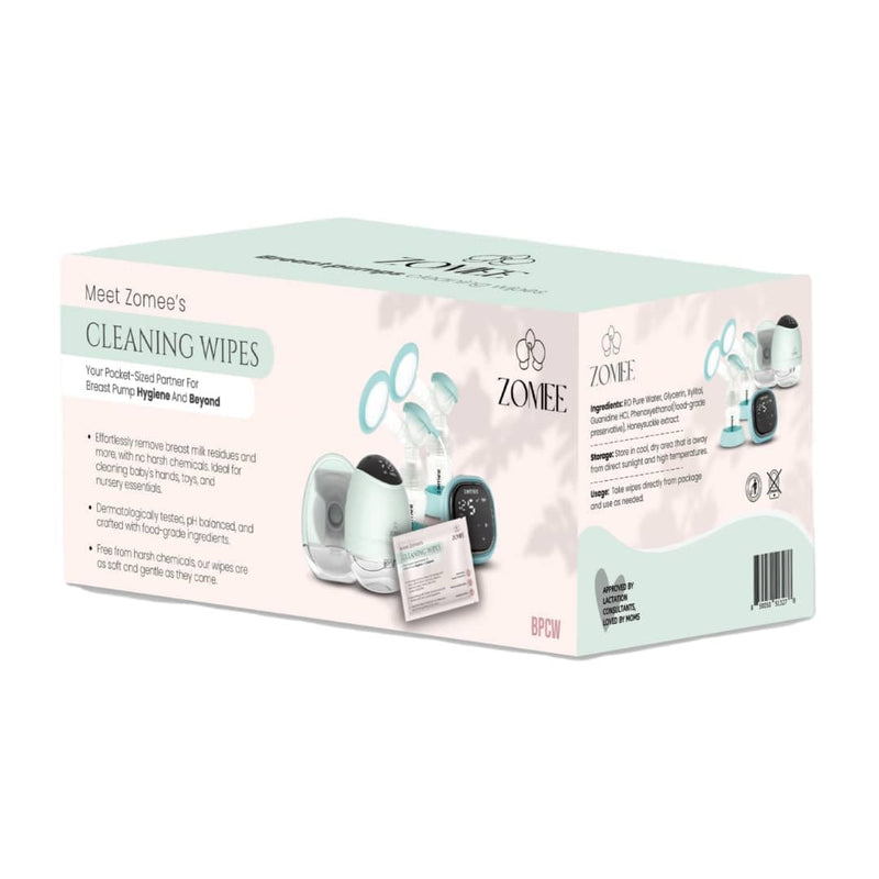Zomee Breast Pump Cleaning Wipes – 40 Count, Individually Wrapped