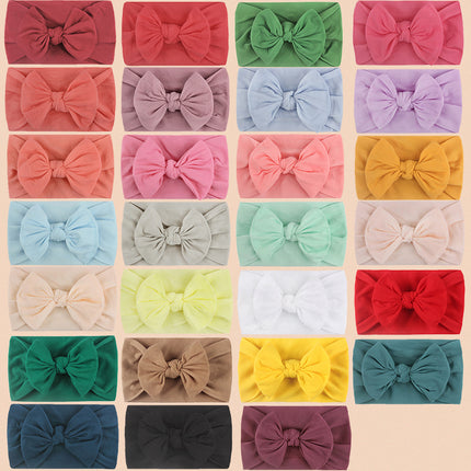 Nylon Flower Bow Baby Hair Headband – 23 Colors | Kids Hair Accessories