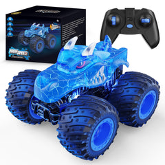 AUUGUU Remote Control Car 2.4GHz Monster Trucks Toys with Light Spray Brithday Gift for Kids 3 4 5 6 7 8 All Terrain RC Cars Toddler Toys for Boys Girls 3+ Year Old