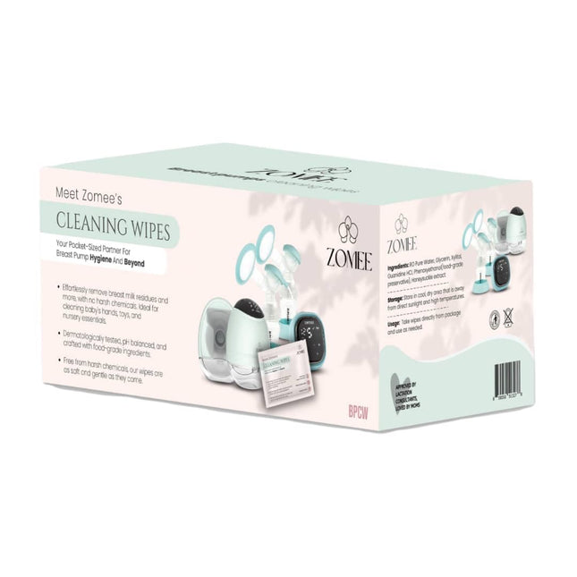 Zomee Breast Pump Cleaning Wipes – 40 Count, Individually Wrapped