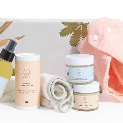 Lizush Organic New Baby Gift Set - 6-Piece Essentials