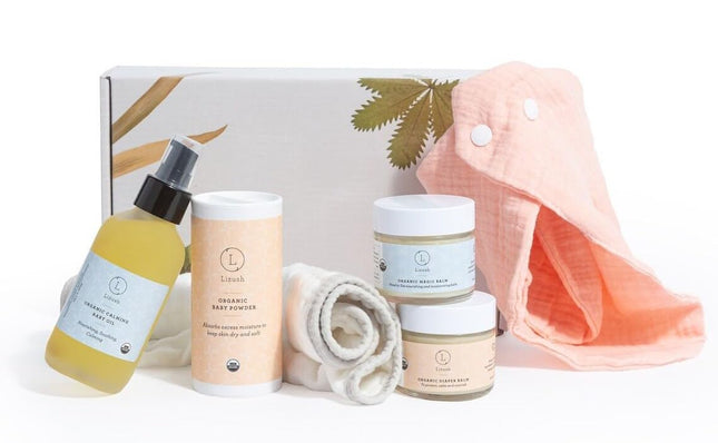 Lizush Organic New Baby Gift Set - 6-Piece Essentials