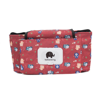 Large Capacity Baby Stroller Storage Bag – Waterproof Nylon with 5 Pockets