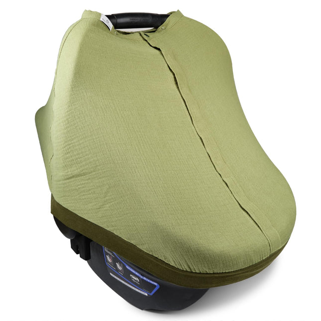 Baby Car Seat Cover – Windproof 100% Cotton Muslin | Universal Fit