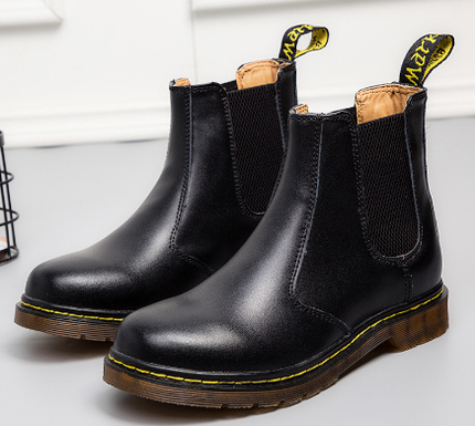 Cowhide Leather Martin Boots | Thick Heel | Men & Women | Sizes 35–47