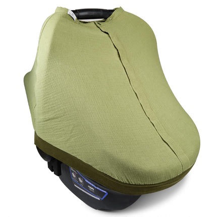 Baby Car Seat Cover – Windproof 100% Cotton Muslin | Universal Fit