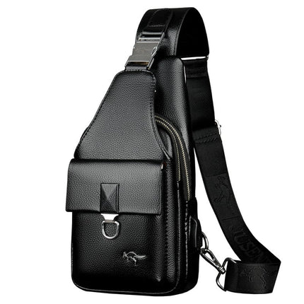 Men's PU Leather Chest Bag – Crossbody Messenger Shoulder Bag