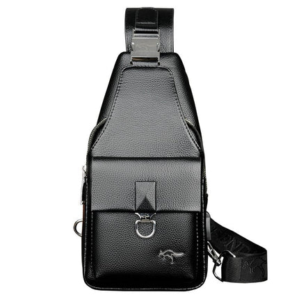 Men's PU Leather Chest Bag – Crossbody Messenger Shoulder Bag