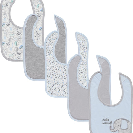 Cudlie 5-Pack Baby Drool Bibs – Soft, Absorbent | Hello World Design