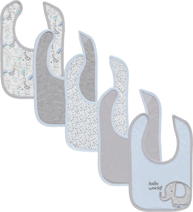 Cudlie 5-Pack Baby Drool Bibs – Soft, Absorbent | Hello World Design