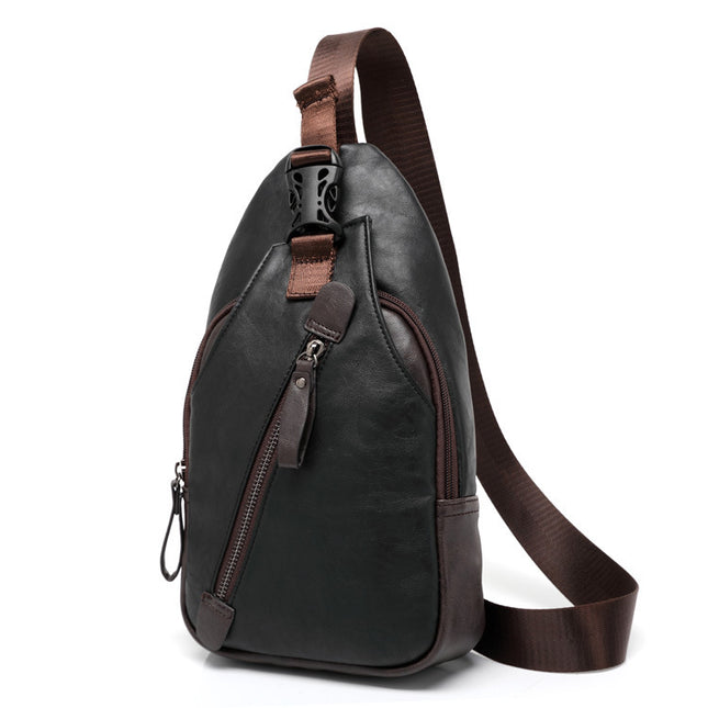 Men's Chest Bag – PU Leather Shoulder & Crossbody Bag