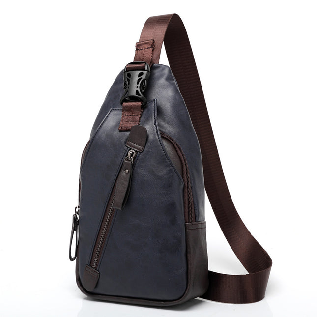 Men's Chest Bag – PU Leather Shoulder & Crossbody Bag