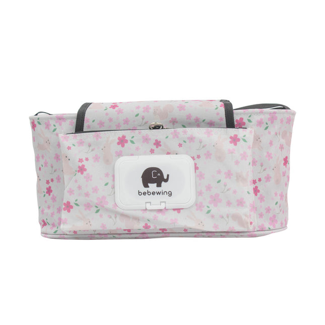 Large Capacity Baby Stroller Storage Bag – Waterproof Nylon with 5 Pockets