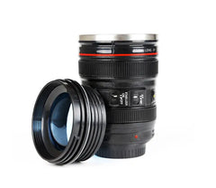 Camera Lens Self-Stirring Coffee Cup – Stainless Steel Auto Mug
