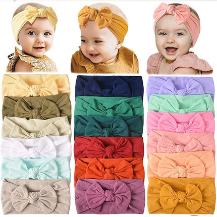 Nylon Flower Bow Baby Hair Headband – 23 Colors | Kids Hair Accessories