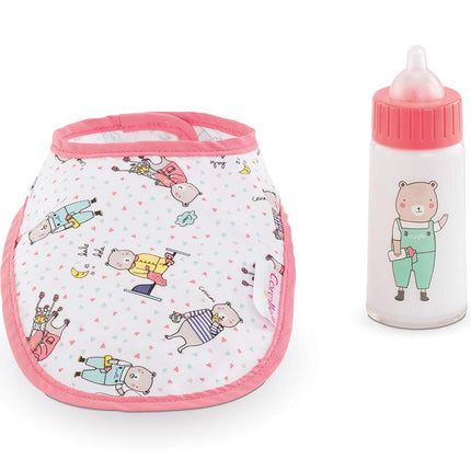 Corolle Baby Doll Bib & Magic Milk Bottle Set – Fits 14”–17” Dolls