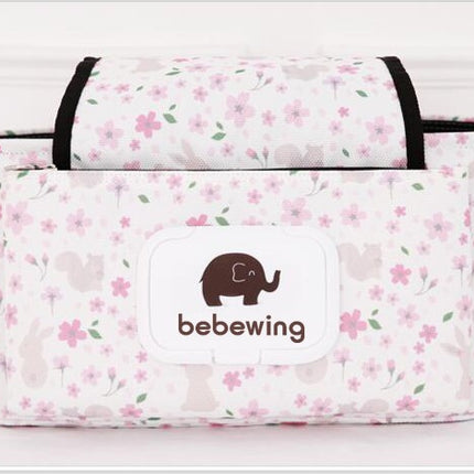 Large Capacity Baby Stroller Storage Bag – Waterproof Nylon with 5 Pockets
