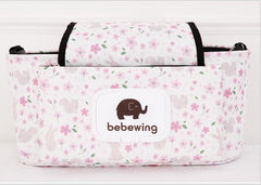 Large Capacity Baby Stroller Storage Bag – Waterproof Nylon with 5 Pockets