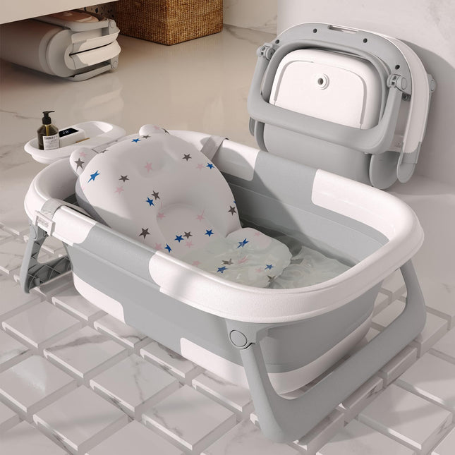 Collapsible Baby Bathtub with Real-Time Temp Monitor – Foldable, 0–36 Months